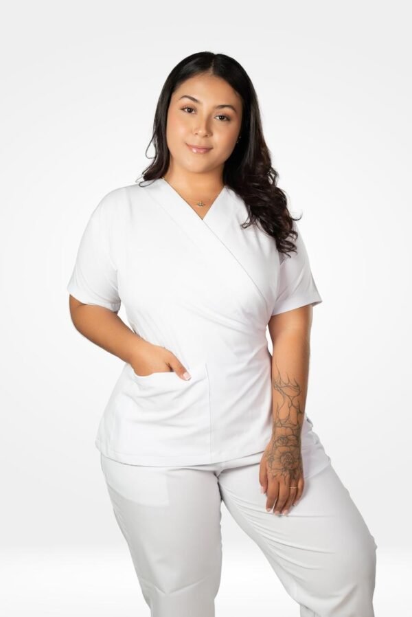 Top Clínico Corte Kimono / Pantalón Deportivo de Uniforme Médico Scrub
