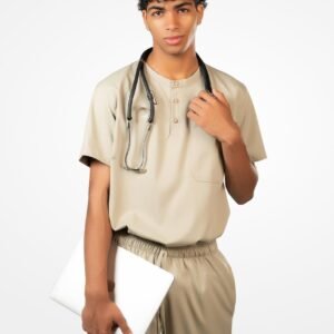 Top Clínico con Cuello Redondo / Pantalón Deportivo de Uniforme Médico Scrub