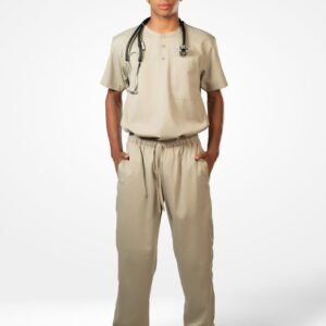 Top Clínico con Cuello Redondo / Pantalón Deportivo de Uniforme Médico Scrub