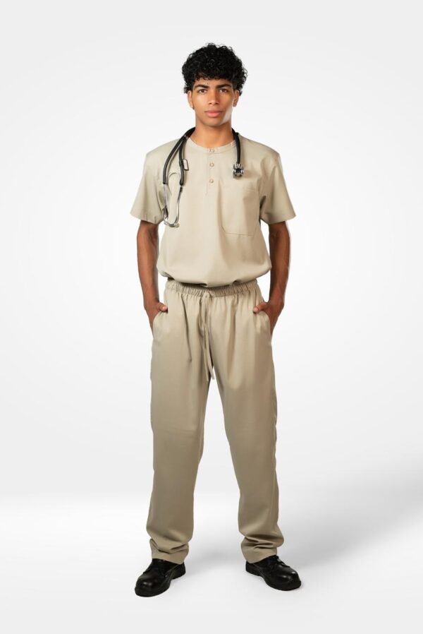 Top Clínico con Cuello Redondo / Pantalón Deportivo de Uniforme Médico Scrub