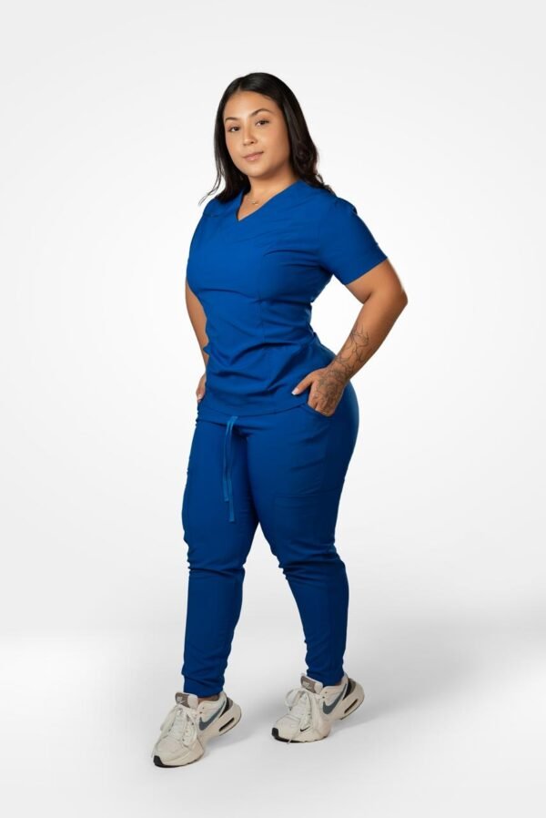 Top Clínico con Cuello en V / Pantalón Deportivo de Uniforme Médico Scrub