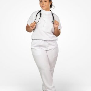 Top Clínico Oversized Botones Superiores / Pantalón Deportivo de Uniforme Médico Scrub